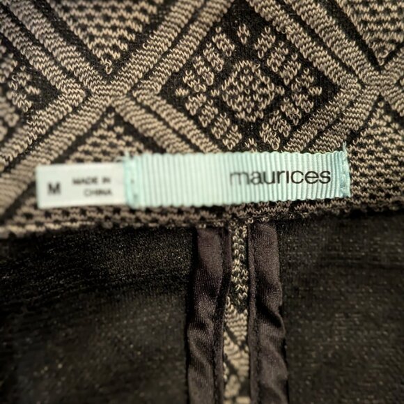 Maurices Geometric Patterned Full Zip Drawstring Jacket, Size M, Used - Picture 9 of 9